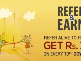 Alive App Loot Trick: Refer 10 Friends and Get Rs.150 Free Recharge-May'16