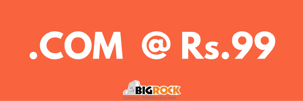 Bigrock Domain Loot: Get .COM Domain at Rs.99 Only 