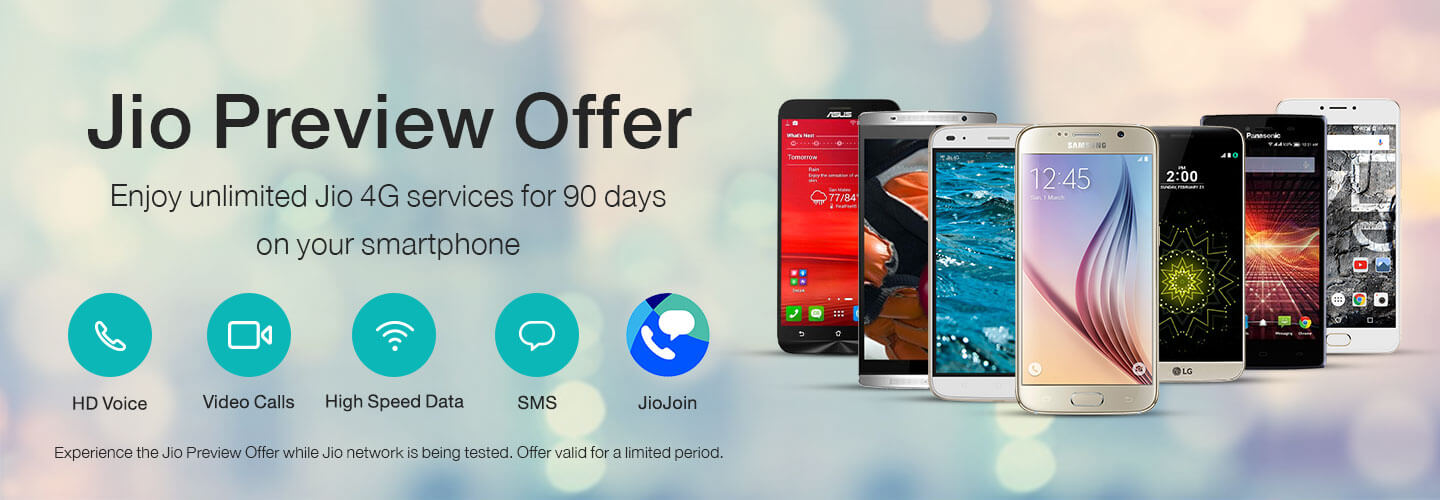 (Device List Updated) Free Jio Sim: Reliance Jio Preview Offer for All Samsung, LG, Panasonic & More 4G Devices