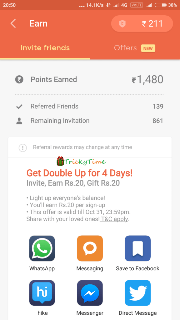 [Diwali Loot] True Balance Refer and Earn: Rs.20 on Signup + Rs.20/Refer + Proof