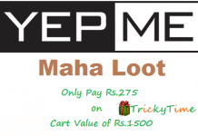 Yepme Maha Loot: Only Pay Rs.275 on Total Cart Value of Rs.1500