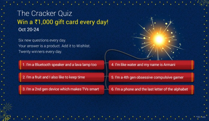 (Answers Added) Play Flipkart Cracker Quiz & Win Rs.1000 Flipkart Vouchers Daily 