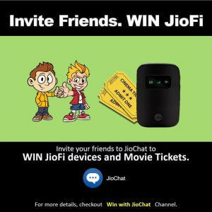 Jio Chat Loot: Invite Friends & Get Free Movie Tickets & Win JioFi 4G Device