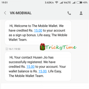 (Loot) The Mobile Wallet App: Get Rs.15 Instantly on Signup & Rs.15 Per Refer (Proof)