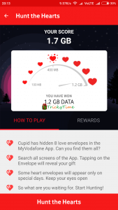 MyVodafone App: Hunt the Hearts & Get 1.7 GB Free 4G Data (Locations Added)