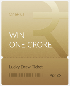 OnePlus Lucky Draw Ticket Trick