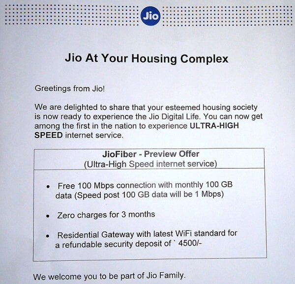 Reliance Jio Fiber Preview Offer, Broadband Plans & Apply Online