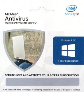McAfee Anti-Virus 1year at Rs .95