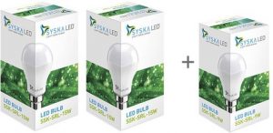 Buy Syska Led Light 15W Pack of 2+1 free 9W Bulb at Rs 359