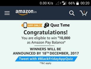 Amazon Black Friday Quiz 23rd November