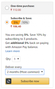 Amazon Subscribe and Save Offer