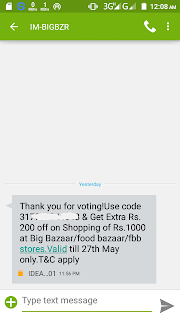 BigBazaar Coupon SMS