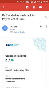 Sharkid Paytm Cash Proof